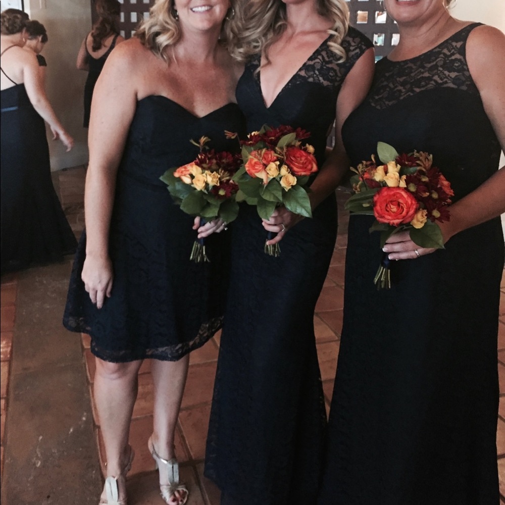 Wtoo Navy Lace mermaid style gown open back